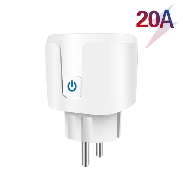 Smart Socket EU 16A/20A AC100-240V Wifi Smart Plug Power Alexa Google Home Voice Control, For Tuya Smart Life APP