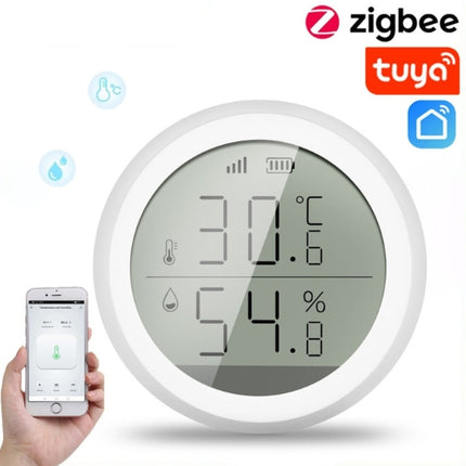 Smart Home Temperature And Humidity Sensor With LED Screen Works With Google Assistant and Tuya Zigbee Hub