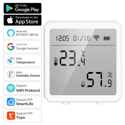 Tuya Smart WIFI Temperature Humidity Sensor Indoor Hygrometer Thermometer Detector Smart Life Remote Control Support Alexa Google Home