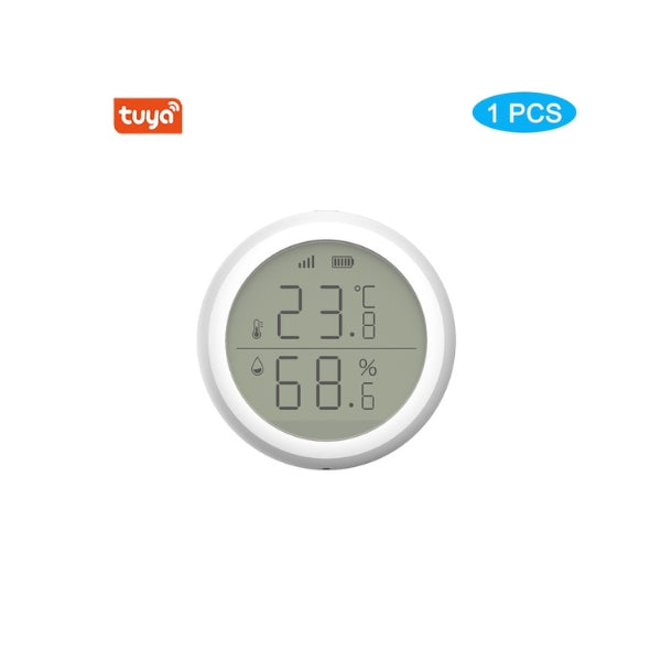 Smart Home Temperature And Humidity Sensor With LED Screen Works With Google Assistant and Tuya Zigbee Hub