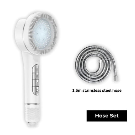 Filtered Handheld Shower – High Pressure 4-in-1 Spray (White)