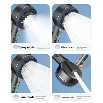 Filtered Handheld Shower – High Pressure 4-in-1 Spray (Silver)