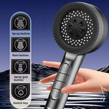 Filtered Handheld Shower – High Pressure 4-in-1 Spray (Silver)