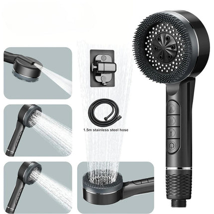 Filtered Handheld Shower – High Pressure 4-in-1 Spray (Gray)