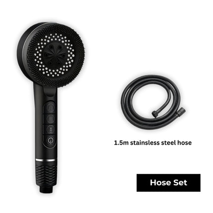 Filtered Handheld Shower – High Pressure 4-in-1 Spray (Black)