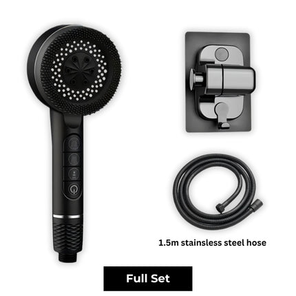 Filtered Handheld Shower – High Pressure 4-in-1 Spray (Black)