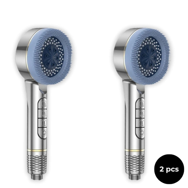 Filtered Handheld Shower – High Pressure 4-in-1 Spray (Silver)
