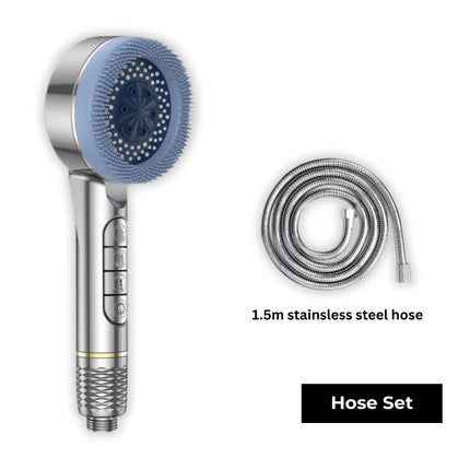 Filtered Handheld Shower – High Pressure 4-in-1 Spray (Silver)