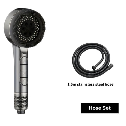 Filtered Handheld Shower – High Pressure 4-in-1 Spray (Gray)