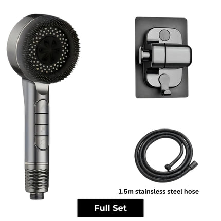 Filtered Handheld Shower – High Pressure 4-in-1 Spray (Gray)