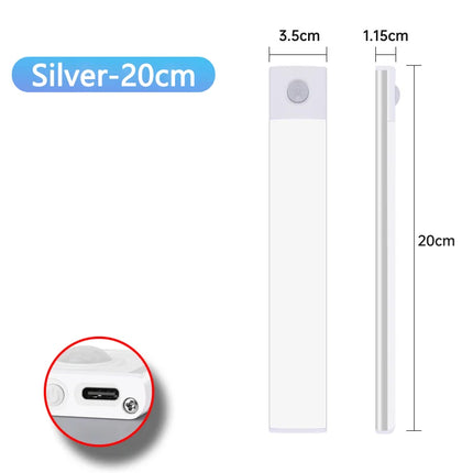 Motion Sensor Night Light – USB Rechargeable (Silver)